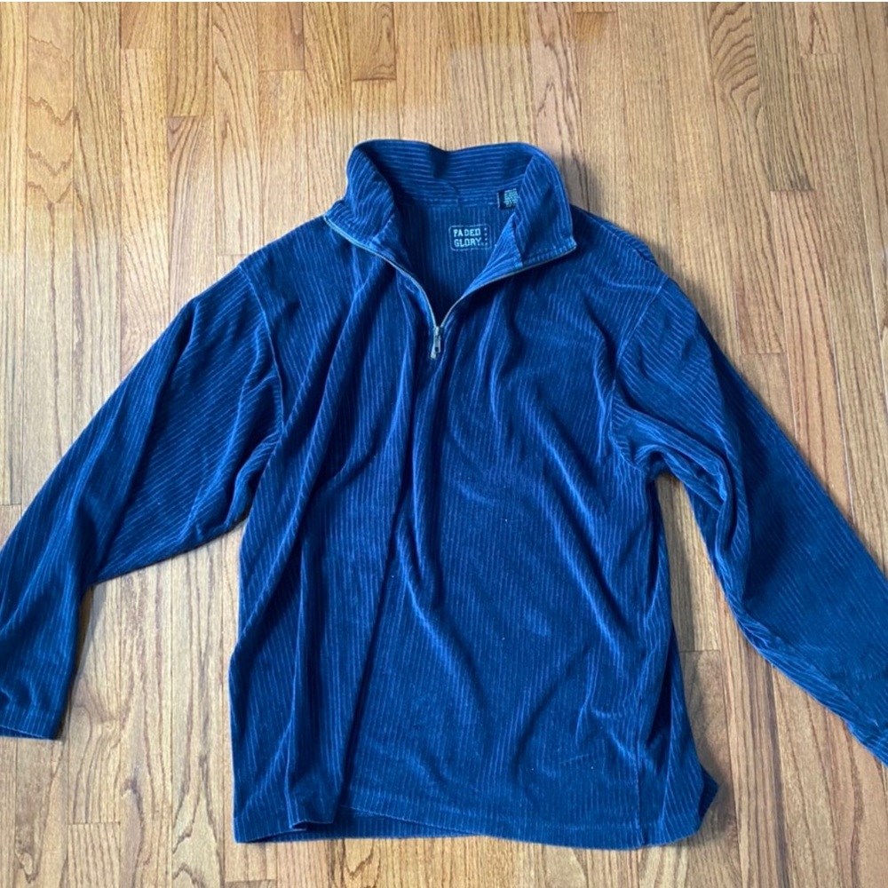 navy blue corduroy sweatshirt